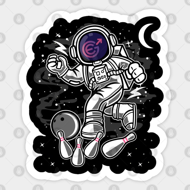 Astronaut Bowling Evergrow EGC Coin To The Moon Crypto Token Cryptocurrency Blockchain Wallet Birthday Gift For Men Women Kids Sticker by Thingking About